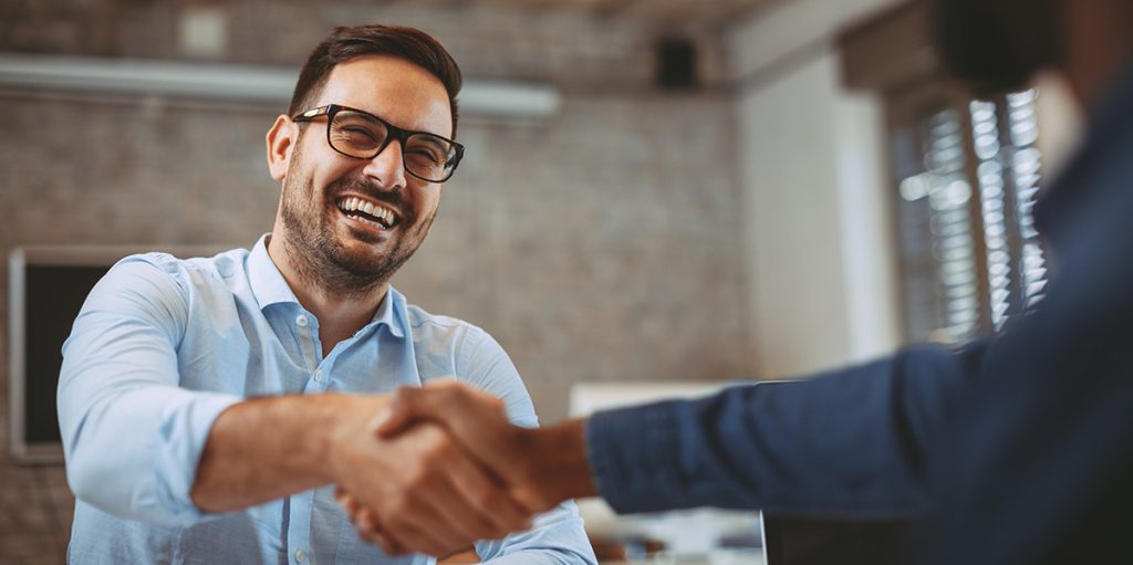 A business handshake