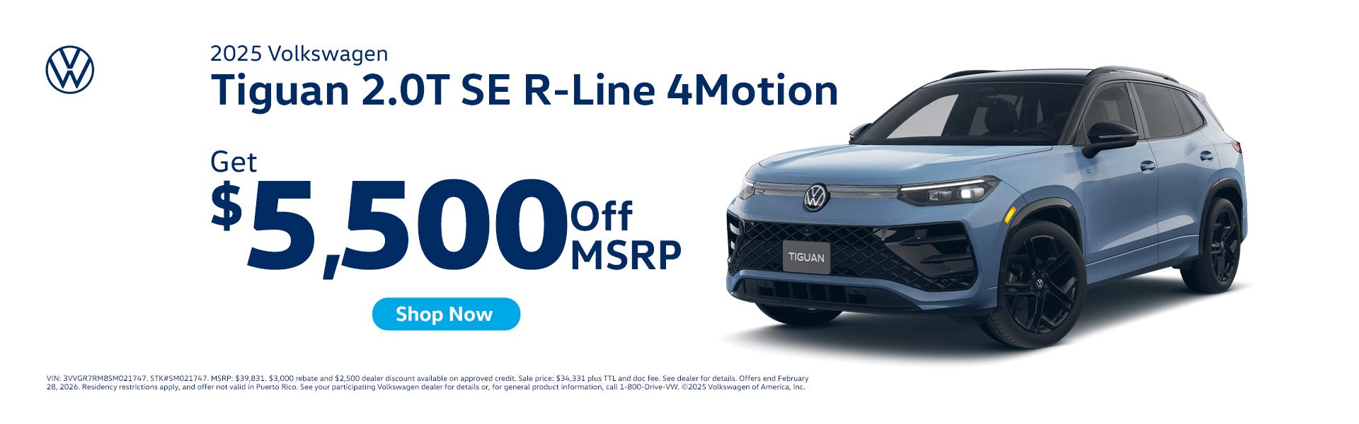 2025 Tiguan 2.0T SE R-Line 4Motion