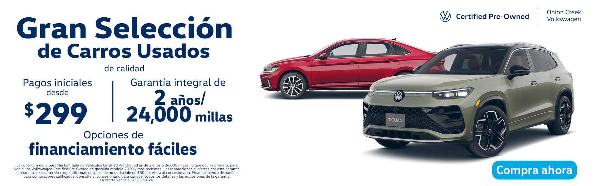Bienvenido a Onion Creek Volkswagen en Austin, TX